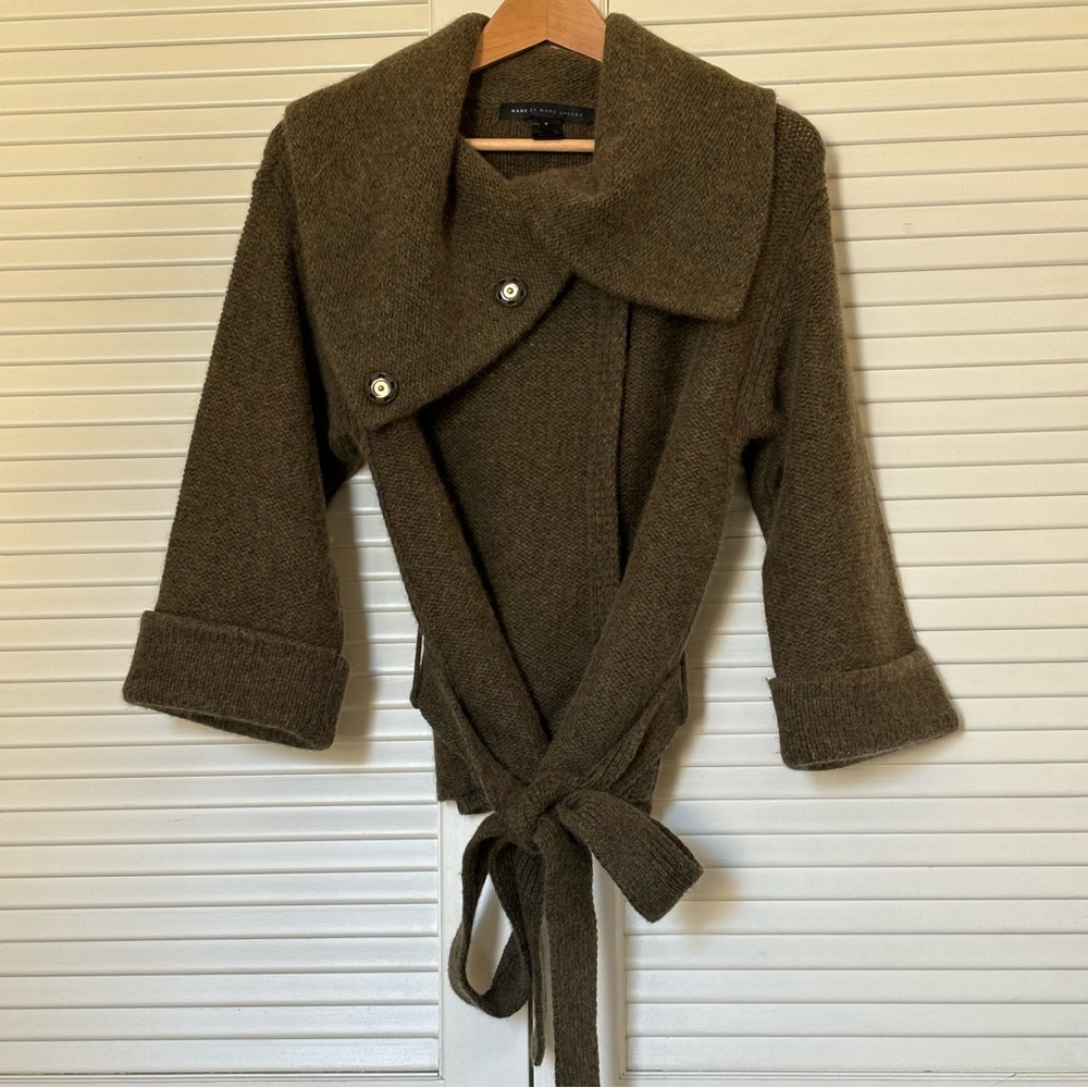 Marc By Marc Jacobs Olive Green Wrap Cardigan
